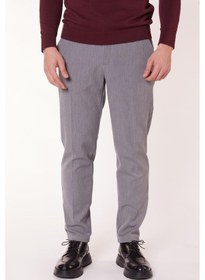 Resim Braccas Erkek Beli Yarım Lastikli Slim Fit Chino Crop Pantolon Koyu Gri Koyu Gri 