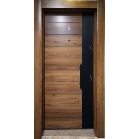Resim Tezwood 3553 Ahşap Kaplama Çelik Kapı, Kaplama Daire Kapısı 