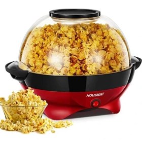 Resim Housnat Patlamış Mısır Makinesi, 5,5l / 180G, Ev Için Yükseltilmiş 800W Patlamış Mısır Makinesi 