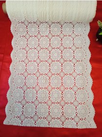 Resim HANK TİCARET 5 Metre Pvc Dantel Raf Sehpa Masa Fiskos Örtüsü Krem Rengi Krizantem Çiçeği Desen 5mX50cm 