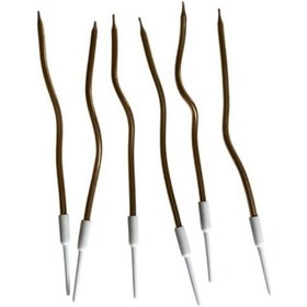 Resim Eğik Pasta Mumu Sarı Renkli 6 Lı 14 Cm 