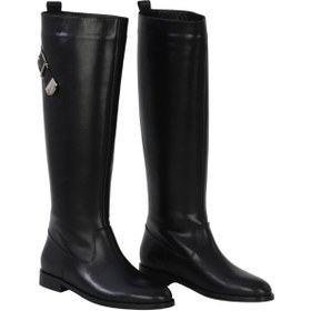 Resim Bueno Shoes Siyah Deri Kadın Düz Çizme 33wc12020 
