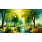 Resim Venspor Güneş Işıltılı Orman Manzaralı Arkaplan, 200x150cm Fon Duvar Örtüsü 