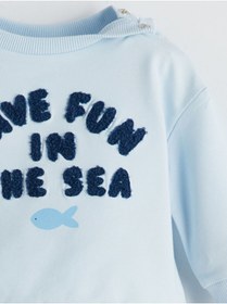 Resim LC Waikiki LCW Bisiklet Yaka Baskılı Erkek Bebek Sweatshirt 