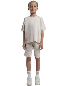 Resim Rolypoly Kız Çocuk Pamuk İki İplik Kısa Kol Şortlu Pijama Takımı Rp3592 Krem 