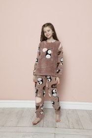 Resim sharin Çocuk Desenli Kışlık Polar Pijama Takımı 9c-20238k 