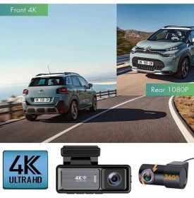 Resim Doreka M6 Araç Içi Dikiz Dashcam 2 Kameralı Gps Wifi 4K Araba Kamerası 