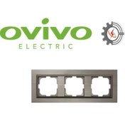 Resim Eco Lounge Bakır Üçlü Çerçeve Qantum - Priz ve Anahtar İçin Uyumlu Çerçeve 