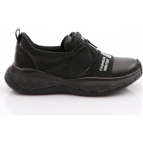 Resim Dgn P4 Kadın Yazi Detayli Spor Ayakkabi Siyah Siyah 