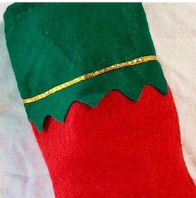 Resim 12 Adet Keçe Noel Çorabı, 35 Cm Kırmızı Ve Beyaz Asılabilir Noel Çorabı, Altın Kenarlı Yeşil Noel Çorabı 