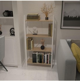 Resim Dekoratif Kitaplık Ahşap Çok Amaçlı Raf Mini Kİtaplık Beyaz 