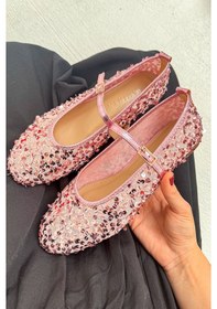 Resim Kitty Pul Detaylı Tokalı Kadın Babet Şeker Pembesi Pembe 