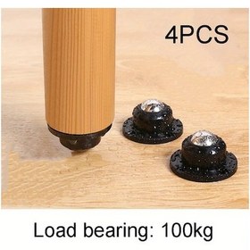 Resim Hightower 4 Adet Siyah Kendinden Yapışkanlı Çok Amaçlı 360 Derece Dönen Ağır Yük Süngerli Mobilya Tekerleği 