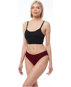 Resim Malabadi Kadın Bordo 6 Lı Paket Modal Dar Kalıp Ara Bel Slip Külot 187 Bordo 