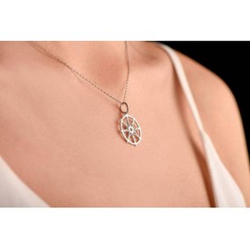 Resim GÜMÜŞ Hayat Çarkı Tılsım Kolye 925k 