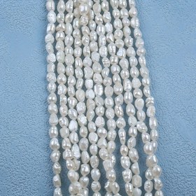 Resim 1 Strand 36cm/14.17inch Beyaz Düz Delik Tatlısu İnci Gevşek Boncuk DIY Takı Yapımı Için 