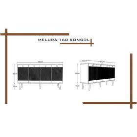 Resim Melura Konsol 160 Cm %100 Mdf Lake Ahşap Ayaklı Kumtaşı 