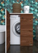 Resim Kenzlife Çamaşır Makinesi Dolabı Kapaklı Tatyana Cvz 90*70*60 Banyo Ofis Kapaklı Arkalıksız 