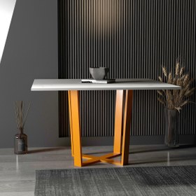 Resim Gramlan Kare Yemek & Toplantı Masası - Turuncu 