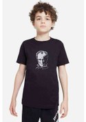 Resim Atatürk 23 Nisan Baskılı Unisex Çocuk Siyah T-Shirt 