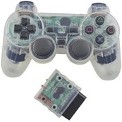 Resim Beyaz-şeffaf Renkli Oyun Denetleyicisi Sony Ps2 Kablosuz Gamepad Playstation 2 İçin 2.4 Ghz Titreşim Kontrolü Gamepad 