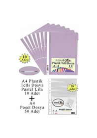 Resim Telli Dosya Plastik A4 10 Lu Ve Poşet Dosya 50 Li 1 Paket Ekonomik Kaliteli Şeffaf Kapak Telli Dosya Okul Büro Ofis Diğer 