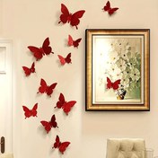 Resim 12 adet Set 3D Ayna Kelebek Duvar Çıkartmaları, Çağdaş Parıltılı Kendinden Yapışkan Duvar Sanatı, Yeniden Kullanılabilir Fantazi Temalı Düzensiz Şekilli Dekor, Yatak Odası, Sonbahar Mevsimi Oda Dekorasyonu, Pil Gerektirmez 