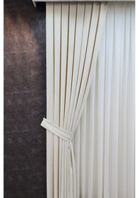 Resim Mosso Fon Perde Düz Renk Krem 