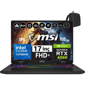 Resim MSI Nb Sword 17 Hx Intel Core I7-14700HX 64GB Ddr5 4tb SSD 8GB/RTX4060 115W Freedos 17" 165Hz Fhd+ Taşınabilir Bilgisayar SWB14VFKG-052XTR16+WEBLEGELSINÇANTA 