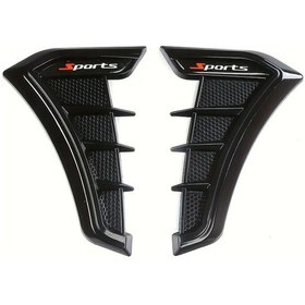 Resim Chuangyinshop 2 Adet Evrensel Jant Dekorasyon Çıkartması, Yan Kanat Çıkartması Ve Çarpışma Koruması, Bright Black 