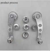 Resim Hightower Universal Alüminyum Alaşım Pencere Kolu - 1 Set, Dayanıklı Silvery Oto Cam Aksesuarları 