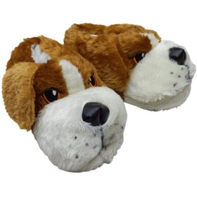 Resim TREND AYAKKABI Unisex Taba Ev Içi Peluş Köpek Panduf 