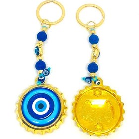 Resim Nazar Boncuğu Anahtarlık, Şişe Açacaklı Nazar Metal Anahtarlık 