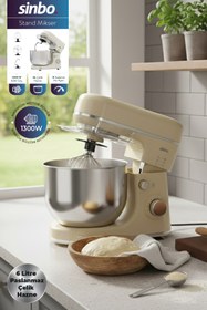 Resim Empressco 1300W 6L Stand Mikser Bej, pratik ve güçlü mutfak yardımcısi 