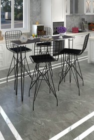 Resim Kenzlife Knsz Masa Sandalye Takımı Hem105zengin Grisyh 140*040 4 Sandalye Syhsyh 