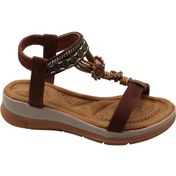 Resim Celira Akç A25 Kahve Günlük Taşlı Kadın Sandalet Ayakkabı Çok Renkli 