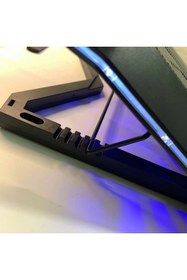 Resim TechTic 8 Fanlı 18-11İnç RGB Işıklı Notebook Laptop Soğutucu Fan Çift USB 