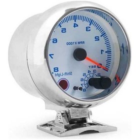 Resim Artfulabode Yarış Vites Tachometre Rpm Performans Göstergesi Mavi Kadran Jzr-gy Işığı Gümüş Geeroyoo Evrensel Araç 3.75 0-8000 