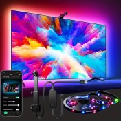 Resim 1 adet Govee Akıllı RGB LED Işık Barı AR Renk Eşleştirme Uygulaması Kontrolleri, Müzik Senkronize Ritim, USB Güç, Duvara Monte, Su Geçirmez, Ayarlanabilir, Renk Değiştirme, Düğme Tipi, Çok Renkli (Siyah Değil) 
