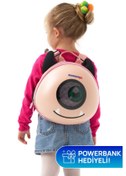 Resim Ed Ekranlı Sevimli Canavar Çocuk Sırt Çantası Işıklı Ve Akıllı Tasarım Pembe 
