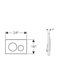 Resim Geberit Sigma20 Kumanda Kapağı, Çift Basmalı, Mat/parlak/mat - 115.882.jq.1 Krom 