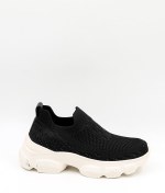 Resim Guja İthal Dolgu Tabanlı Triko Sneakers Kadın Spor Ayakkabı GJ497 Siyah 