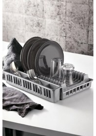 Resim Tezgah Üstü Katlanır Bulaşıklık - Tabaklık - Kurutmalık Bulaşık Düzenleyicisi 