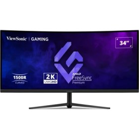 Resim Viewsonic Vıewsonıc 34" Va VX3418C-2K 1ms 180HZ Hdmı-Dp Kavisli Gaming Monitör 3440X1440 