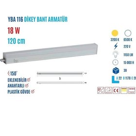 Resim Ycl Yba-116g 18w 120cm Günışığı Led Bant Armatür Beyaz 