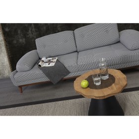 Resim Laperla Mobilya ELSAN ÜÇLÜ KOLTUK KETEN GRİ KAZAYAĞI 