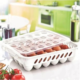 Resim Tekno İstanbul Gondol 24 Bölmeli Plastik Kapaklı Yumurta Saklama Kutusu Düzenleyici Yumurta Saklama Kabı Gondolyum 