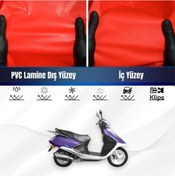Resim Yukı Tk50q3 Pıcasso 50 Motosiklet Brandası Su Geçirmez Branda Kırmızı Branda Motor Branda M 