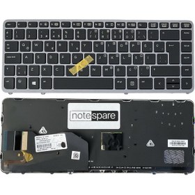 Resim Hp Uyumlu Elitebook 850 G1 H7m05ec , 850 G1 H9r82ec Işıklı Klavye Gümüş Çerçeveli Tr 