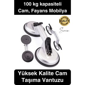 Resim 100 kg Kapasiteli Ikili Cam Vantuzu Alüminyum Vakumlu Taşıma Kaporta Göçük Çektirme Fayans Tutucu 